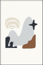 Walljar - Mountain Shape - Muurdecoratie - Poster met lijst