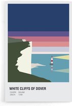 Walljar - White Cliffs Of Dover United Kingdom Night - Muurdecoratie - Poster