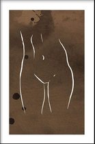 Walljar - Curves Line Art - Muurdecoratie - Poster