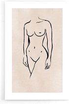 Walljar - Woman Line Art - Muurdecoratie - Poster
