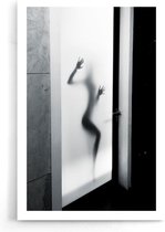 Walljar - Lady Silhouette - Zwart wit poster