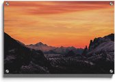 Walljar - Rode Horizon - Muurdecoratie - Plexiglas schilderij