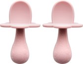 Baby Bestekset - Siliconen lepels roze - baby & peuter- Makkelijk Vastpakken - kinderbestek