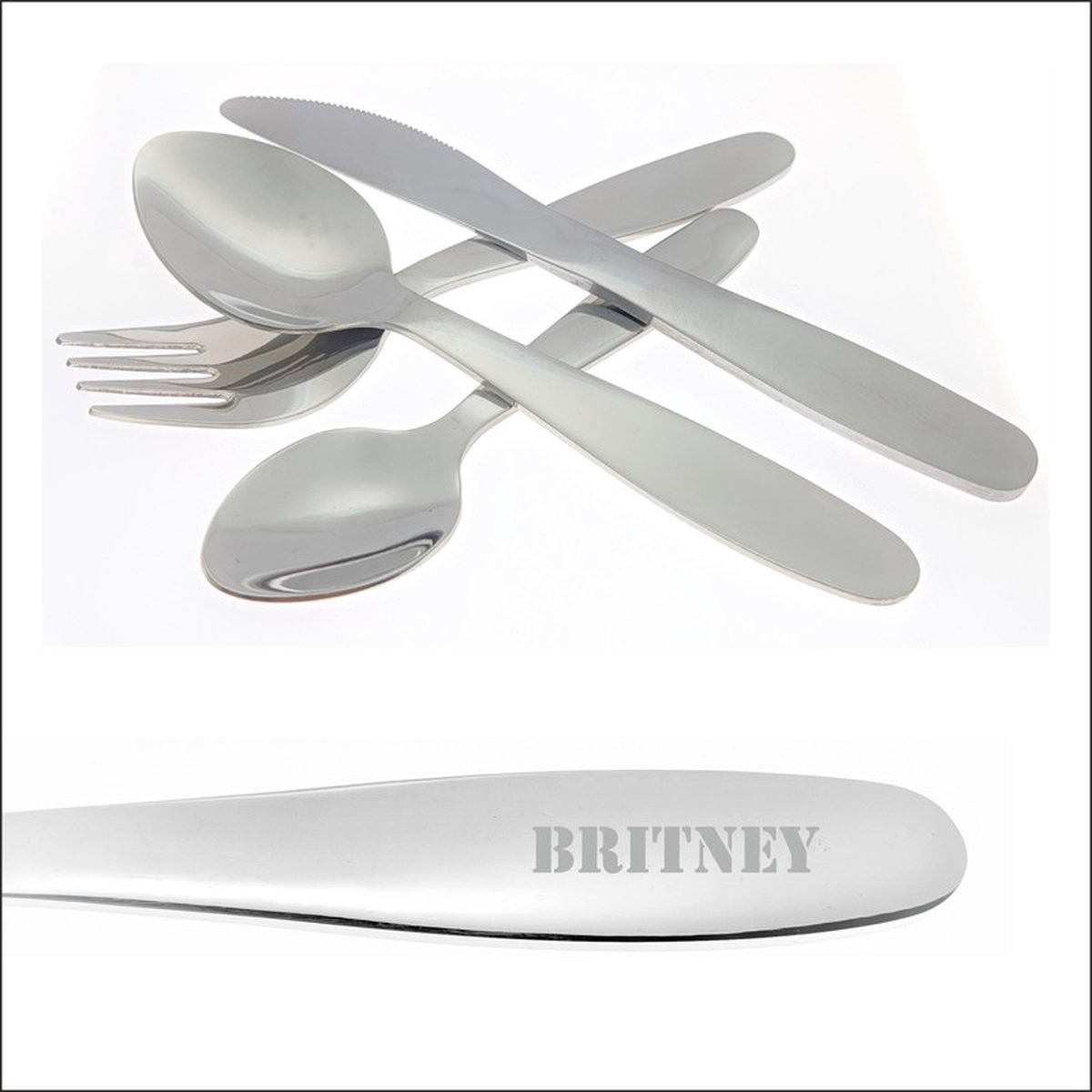 Kinderbestek Met Naam Gravering - Britney Kinderbestek Met Naam Gravering - Britney