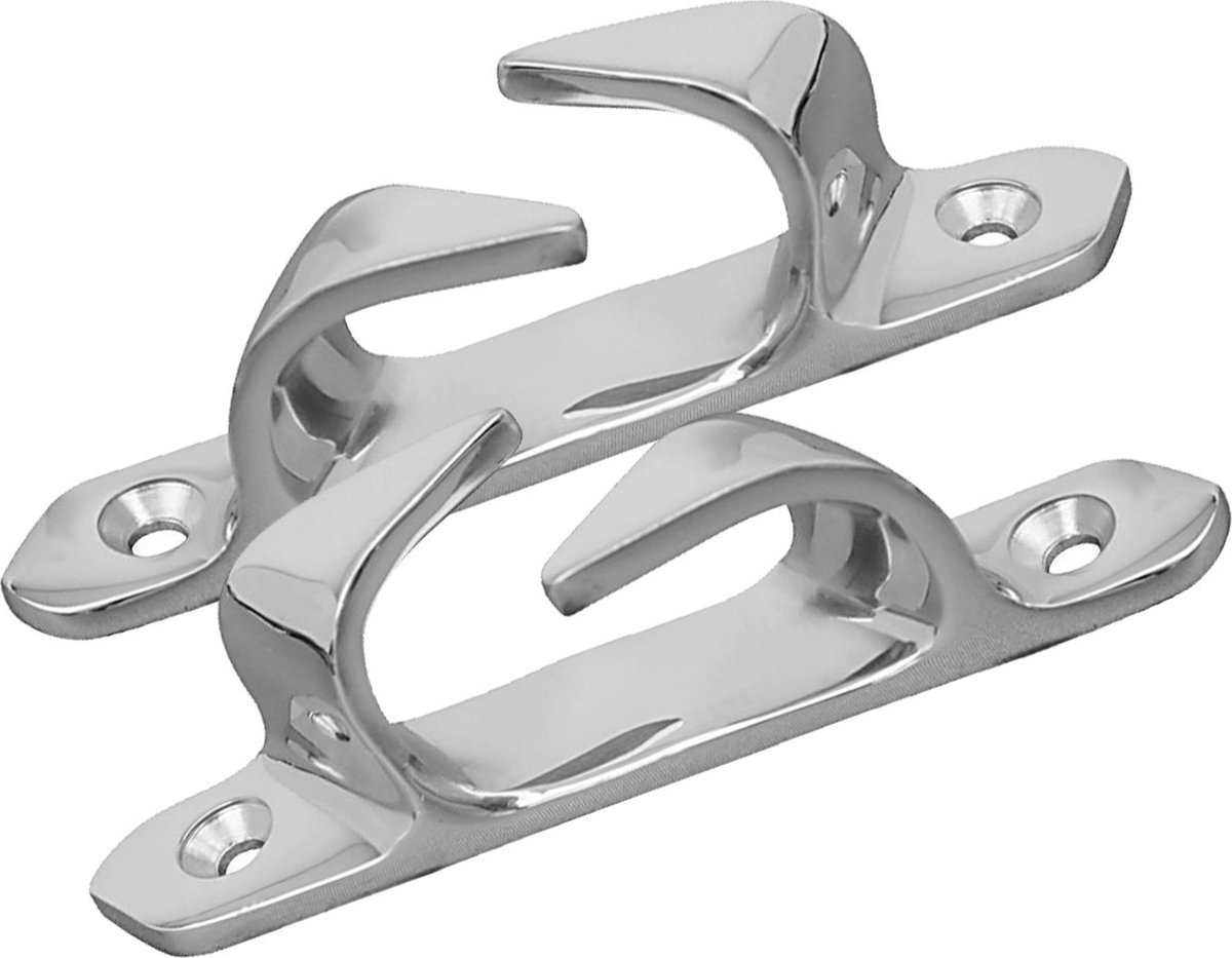 FES Marine set RVS boegklampen – verhaalklampen schuin lengte 114mm