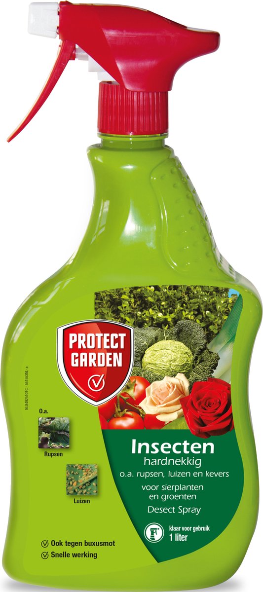 Protect Garden Desect Spray - 1L - Insectenspray tegen o.a. Luizen, Rupsen, Kevers en Buxusmot - Protect Garden