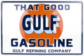 Metalen wandbord Gulf Gasoline - Reliëfs - 30 x 45 cm