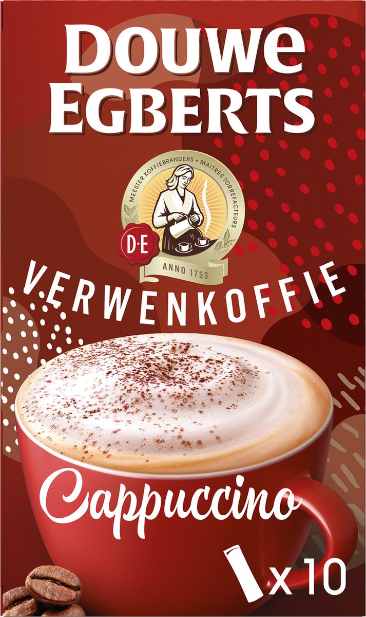 Douwe Egberts Verwenkoffie Cappuccino Oploskoffie - 5 x 10 zakjes | bol.com