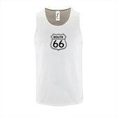 Witte Tanktop sportshirt met "Route 66" Print Zwart Size S