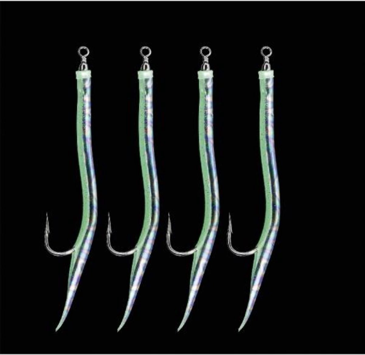 Gummimack groen hologram  haakmaat 12/0 18cm
