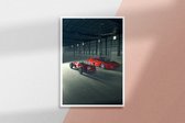 Glasschilderij Ferrari #8 - 70x100cm - Premium Kwaliteit - Uit Eigen Studio HYPED.®