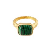 Yehwang Ring Ring vierkanten steen Gold