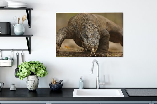 Tableau sur toile Gros plan d'un dragon de Komodo - 60x40 cm - Décoration murale