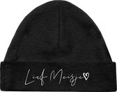 Babymutsje lief meisje-newborn-0-3 mnd-Zwart-Wit