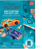 Box Candiy: Totally Race Cars - MAAK JE EIGEN PULL BACK CARS, in geschenkdoos 4x17x23cm, 6+