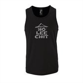 Zwarte TankTop met " Ho Lee Chit " print Zilver size S