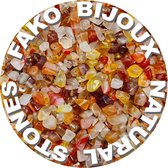 Fako Bijoux® - Stukjes Natuursteen - Natuursteen Chips - Stukjes Onregelmatige Natuursteen Split In Doosje - 5-8mm - 60-70 Gram - Rode Agaat Licht