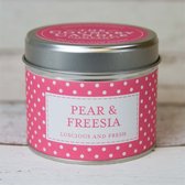 Pear & Freesia Polka Dot Candle in Tin
