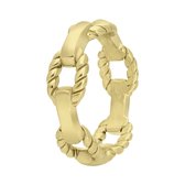 Lucardi Dames Goldplated ring Iva - Ring - Cadeau - Moederdag - Staal - Goudkleurig