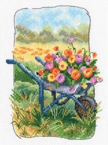 RTO Wheelbarrow with Flowers borduren (pakket) C347