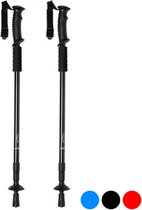 Nutorn - Nordic Walking Stokken - Aanpasbaar - Opvouwbaar - 140cm - Paar - Aluminium - Kwalitatief en sterk - Zwart