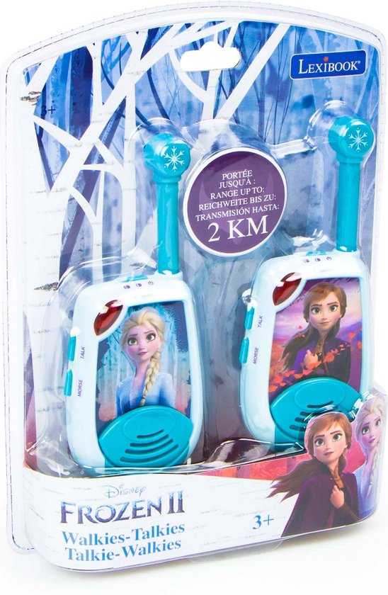 LEXIBOOK Talkie-walkie enfant Disney La reine des neiges portée 2 km clip  lot de 2