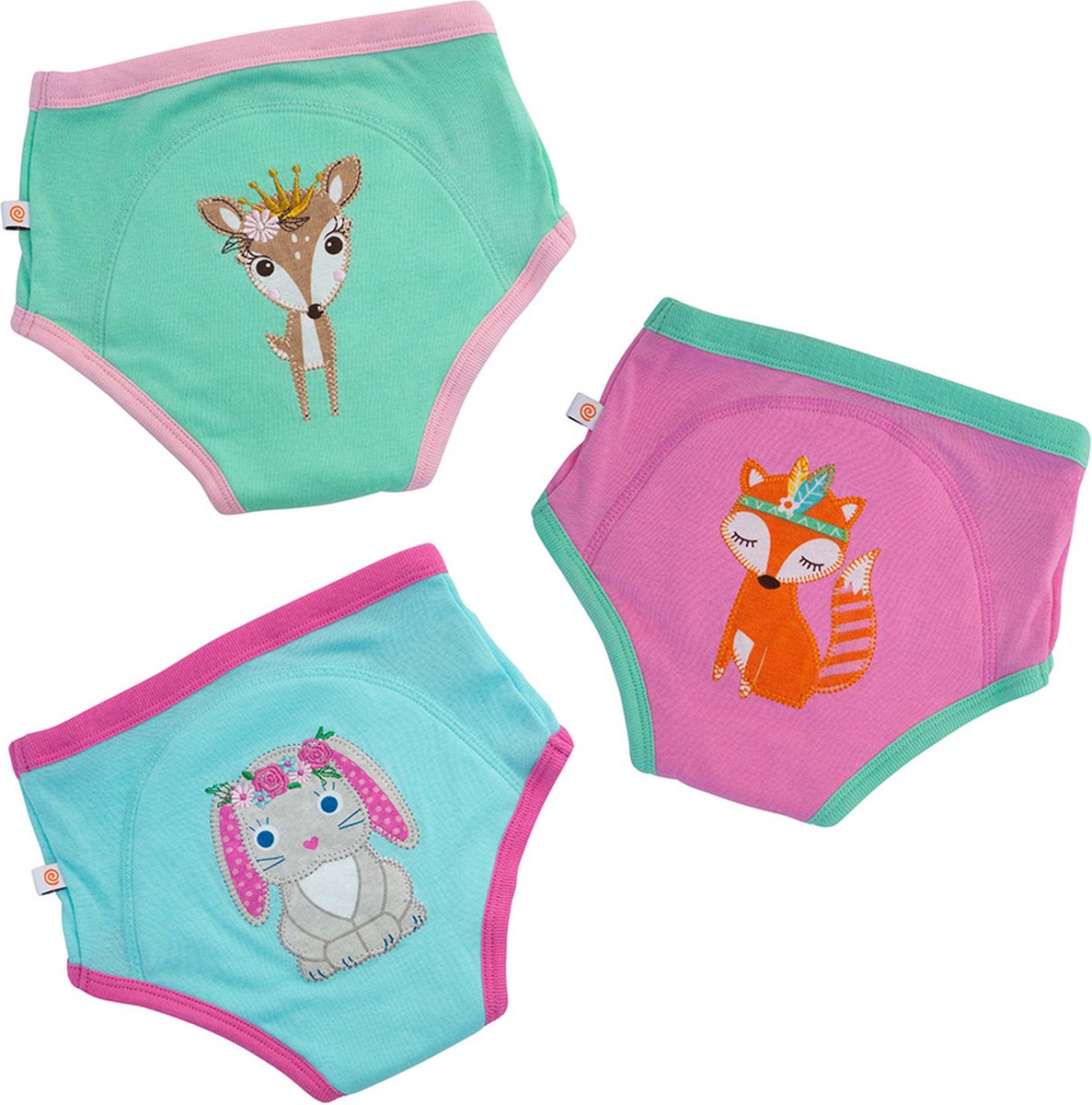 Zoocchini set van 3 oefenbroekjes - Organic katoen - Woodland Princesses - Meisjes - 2-3 jaar