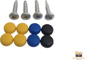 LB Tools Kentekenplaatschroeven set 12-delig met gele, blauwe en zwarte  dopjes