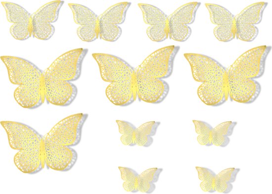 3D Golden Butterflies - Stickers muraux de papillons dorés