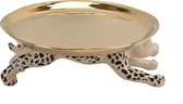 Decoratieve schaal leopard/luipaard XL 32x29.5x13 cm goud/wit/zwart