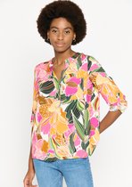 LOLALIZA Blouse met bloemenprint - Fuchsia - Maat 34