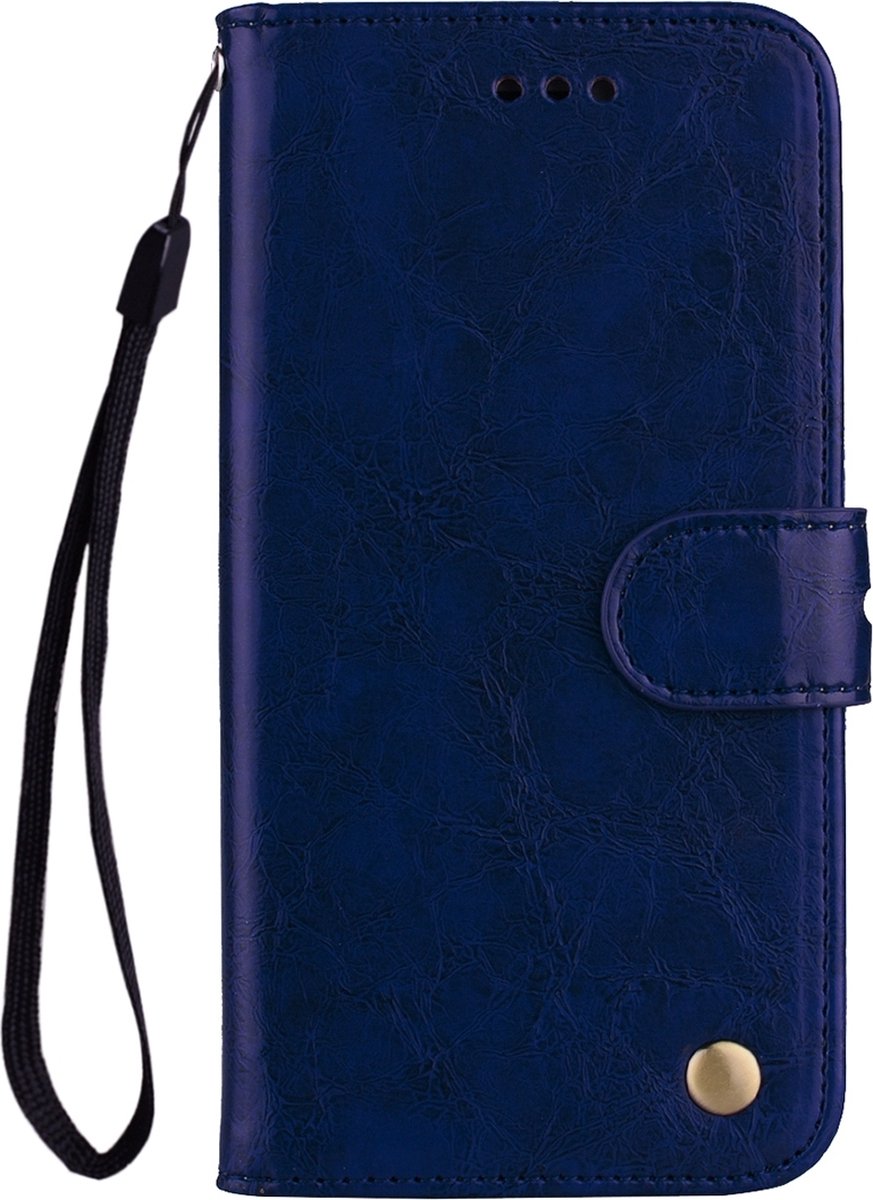 Mobigear Telefoonhoesje geschikt voor Samsung Galaxy J6 (2018) Hoesje | Mobigear Wallet Bookcase Portemonnee | Pasjeshouder voor 2 Pasjes | Telefoonhoesje voor Pinpas / OV Kaart / Rijbewijs - Blauw