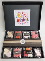 LOVE Box met Mystery Card 'Best Wishes' met persoonlijke (video)boodschap | 8 soorten heerlijke hart snoepjes en een liefdevol kado | Valentijnsdag | Moederdag | Vaderdag | Verjaar