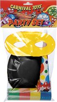 Carnival Toys Feestpakket Papier Geel/zwart 4-delig One-size