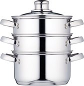 Kitchencraft Stoompan 16 Cm Rvs Zilver/glas 4-delig