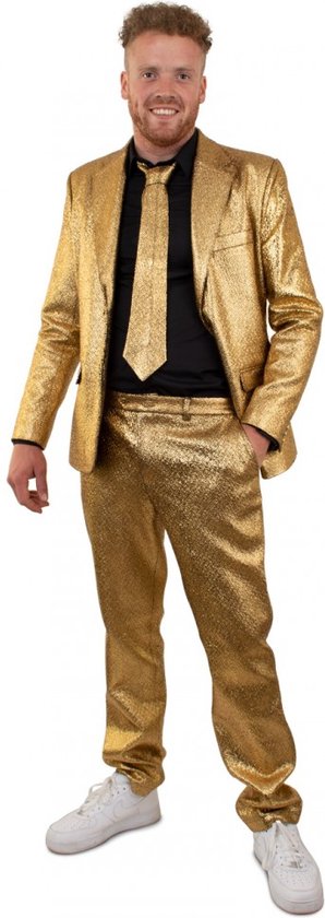 Gouden kostuum metallic 3-delig - Maat 58