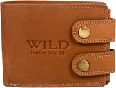 Wild Leather Only !!! Portemonnee Heren Hunter Leder Tan