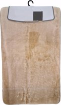 YILTEX – Douchemat / Badmat Set / Badmat Antislip / Douchemat Antislip – 2 Delig – Extra Zacht – Rechthoekig – (100x60 / 60x50cm) Beige/Bruin