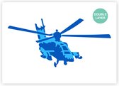 Helikopter sjabloon - 2 lagen kunststof A3 stencil - Kindvriendelijk sjabloon geschikt voor graffiti, airbrush, schilderen, muren, meubilair, taarten en andere doeleinden