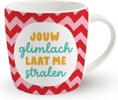 Mok - Jouw glimlach laat me stralen - Snoepmix - Cadeauverpakking