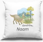 Kussen bedrukken met foto Olorotitan en naam