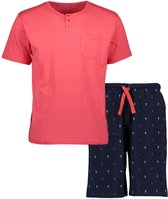 Blue Seven heren pyjama 338514 rood/navy kort - L