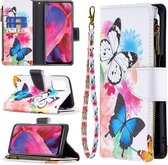 Fonu Oppo A54 5G - Oppo 74 5G Wallet hoesje - Vlinder