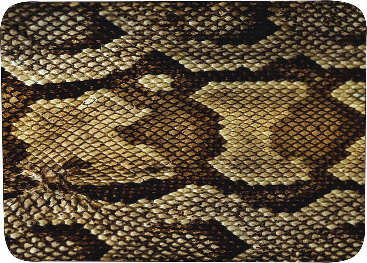 Muismat Slangenprint Rubber - Hoge kwaliteit foto van slangenhuid - Muismat op polyester bedrukt - 25 x 19 cm - Anti-slip muismat - 5mm dik - Muismat met foto - heerlijk voor op je bureau