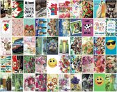 50 Luxe wenskaarten Assortie - Blanco / Verjaardag / Felicitatie - 12x17cm - Gevouwen kaarten met enveloppen