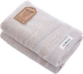 PandaHome - Handdoeken - 2-delig - 2 Handdoeken 50x100 cm - 100% Katoen -  Beige Handdoek - Haarhanddoek