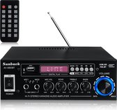 Hcalory 115V-230V 3000W Autoradio Bluetooth 5.0 Autoversterkers-Stereo-voor Thuis Karaoke-Support FM Radio-AUX Input-USB / SD Play-met Afstandsbediening-Zwart