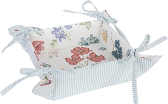 Clayre & Eef - Broodmand Veldbloemen Bloemen Motief - 20 x 20 x 8 cm