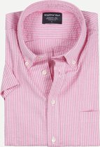 Steppin' Out Spring 2021  Seersucker Short Sleeve Shirt Mannen - Regular Fit - Katoen - Roze (XXL)