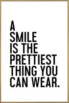 JUNIQE - Poster met kunststof lijst A Smile Is The Prettiest -60x90